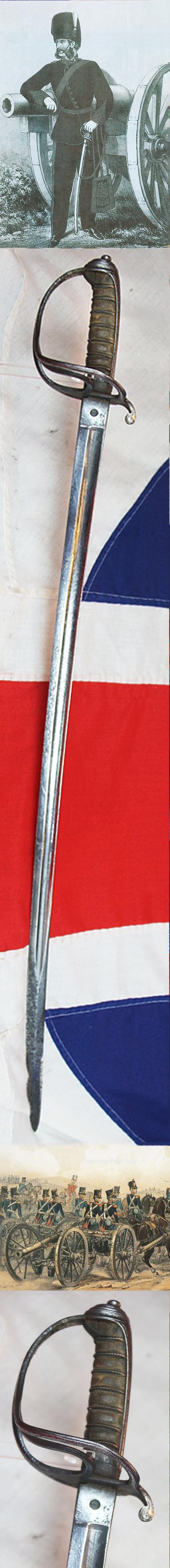 A Noble Family Crested Victorian Officer's Artillery Cavalry Sword