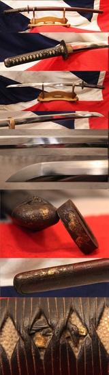 A Very Good Late Koto Katana, Full Suite of Higo Mounts