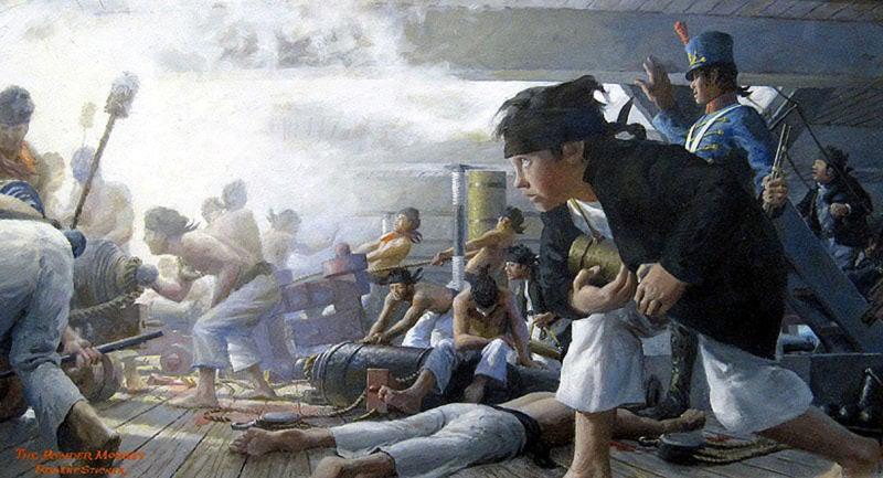 A Good & Very Scarce, Late 18th to 19th Century Early British, Naval, Ship's Cannon, 'Powder Monkey's' Priming Flask. To Hold The Ignition For Each Cannon's 'Touch Hole' Priming Powder To Ignite the Cannon When In Combat at Sea.