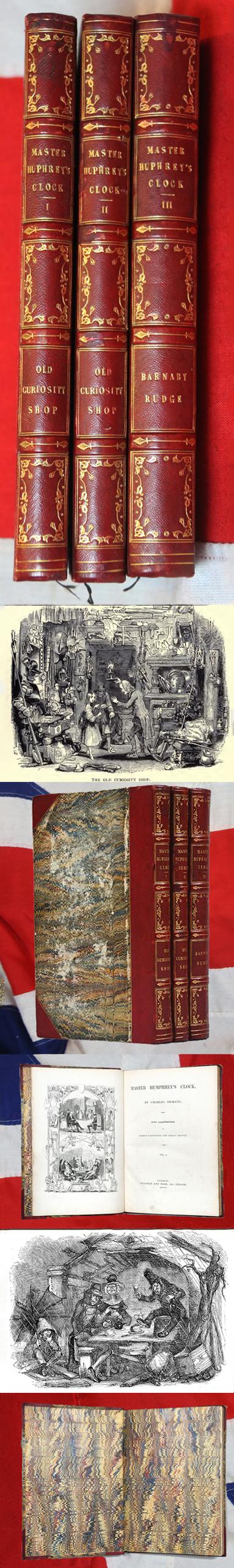 An Absolutely Perfect Discerning Collectors Piece, by Charles Dickens. A Fabulous 3 Volume Charles Dickens Ist Edition, The Old Curiosity Shop & Barnaby Rudge, In, Master Humphrey's Clock. London: Chapman and Hall, 1840-41,
