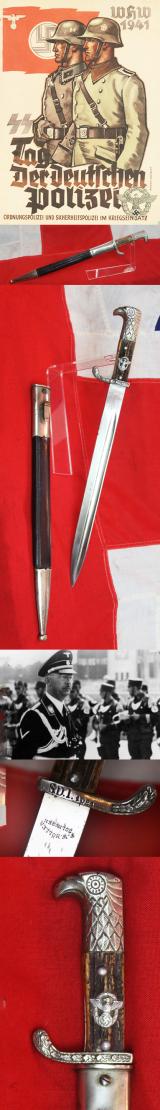 A Very Fine, Section Marked, S.D., WW2 German Polizei Dagger. by Holler. One of Two Polizei Daggers Just Arrived But Sold Seperately.