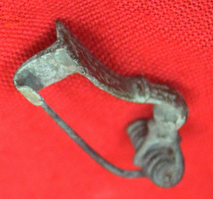 Original Ancient Roman ‘Cross-bow” Fibula Bronze Toga {Paludamentum} Cloak Pin, Military Officer Issue, Fine Piece For Higher Ranking Figures, Such As a Centurion or Tribune, a Bow Fibula with a Spring Hinge, c. Early Imperial - Beginning 2nd Century