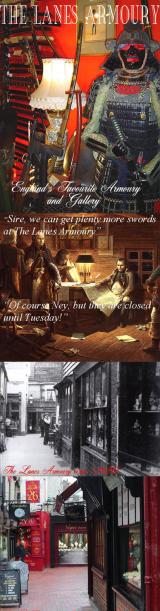 The Lanes Armoury, World Renown As Britain’s Best Antique Museum-Shop and Gallery, Is Closed, As Usual, This Bank Holiday Monday 4th May. We Re-open Tuesday As Normal