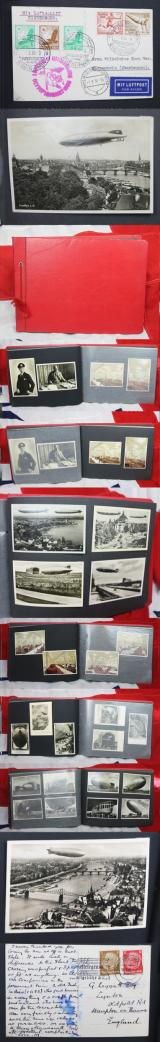 A Fabulous, Original, 1930's Airship Zeppelin Photograph & Photograph Airship {Luftpost} Mail Postcard Collection From The Hindenberg. All Are Original & Third Reich Period
