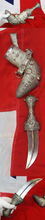 A Most Attractive, 20th Century, Silver Omani Jambiya Knife. a Symbol of Status in UAE Society