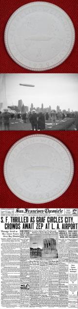 1929 Graf Zeppelin Round the World, White Bisque Porcelain Meissen Medal 1929