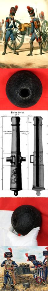 A Very Rare Fabulous, Original Battle of Waterloo Recovered 12 Pounder Explosive French 'Gribeauval' Cannon Ball. Fired by What Napoleon Called His 