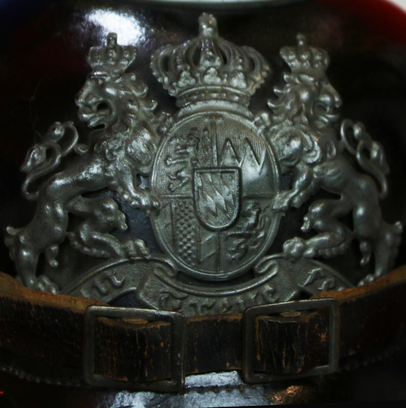 WW1 Early War Issue Imperial German Bavarian Infantry 'Mannschaften' Pickelhaube Helmet