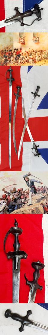 Just Arrived! A Superb, Small Collection of Early, & Historical 18th Century Indian Swords From the Siege and Relief Of Lucknow. Battle Trophies of an Irish Captain Of the 32nd Foot