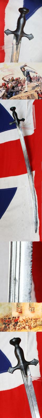 Historical 17th-18th Century Indian Tulwar Sword From the Siege and Relief Of Lucknow. Battle Trophy of Irish Captain Of the 32nd Foot, Capt. H.G.Browne From a Collection Swords From The Battles & Defence. Sword With Dozens Of Hand To Hand Combat Cuts