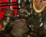 A Super Collection Of British WW2 Brodie Helmets & 'Turtle' 1944 D Day Pattern Helmets, And American GI M1 Pattern Helmets and Liner