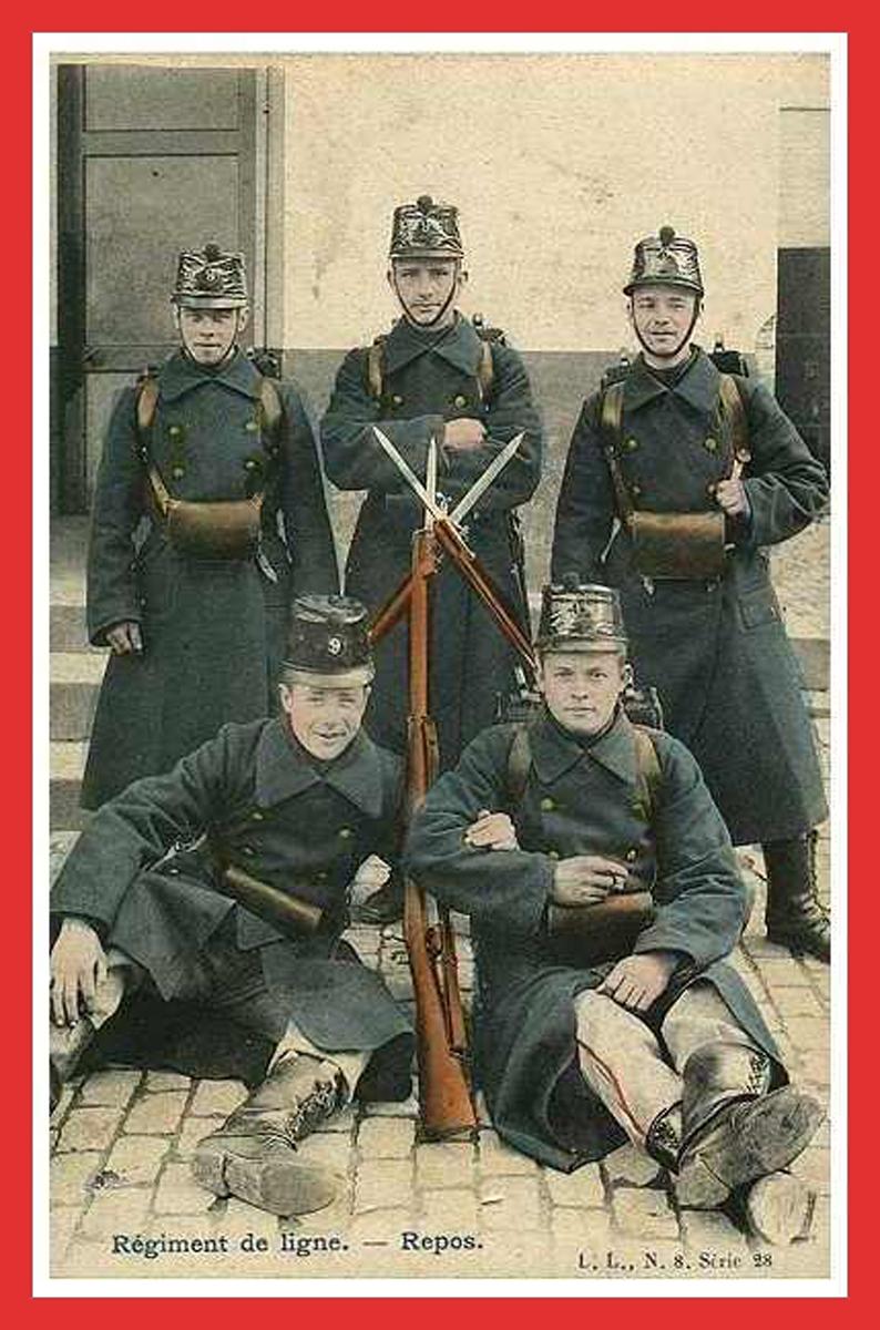 Rarely Seen Original WW1 Line Infantry Belgian Shako Helmet Plates. A Complete Set. Used In 1914 At The Early Part of WW1. The Combined Dress and Combat Helmet Before the Adrian Steel Helmet Was Produced. Maker Marked by Fonson & Fils