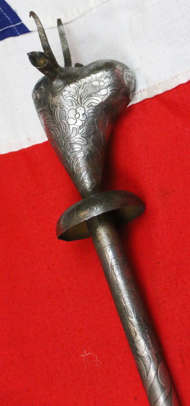 A Fine Antique Indo-Persian Ceromonial 'Mace of Rostam' the Bull's Head Mace
