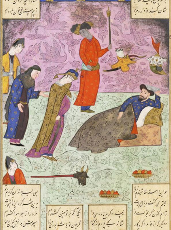 A Fine Antique Indo-Persian Ceromonial 'Mace of Rostam' the Bull's Head Mace