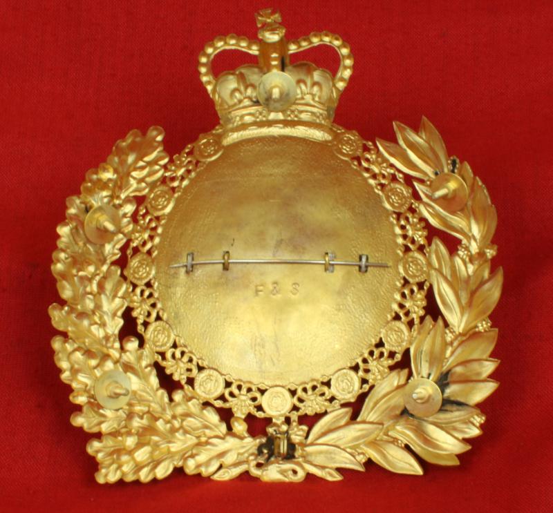 A Stunning British Royal Horseguards, Blues and Royals and Lifeguards Officer's Mint Condition Helmet Plate in Enamel and Fire Gilt One of The Most Beautiful Helmet Plates Ever Designed and Worn