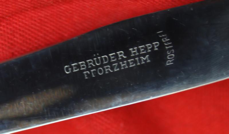 A1930's Third Reich, Deutsche Zeppelin-Reederei Air Ship Silver Knife & Fork, From The Hindenberg Dining Room, Allegedly Recovered After The Crash By a Lakehurst Based Military Officer. Made by Gebr.Hepp {the Hepp Brothers}
