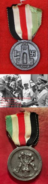 Germany - Third Reich: Italo-German African Campaign Medal in Zinc Italo-German Operations in North Africa 1942 1943 by De Marchis & Lorioli