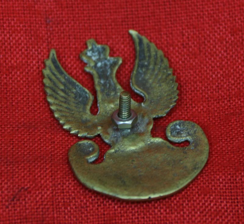 Original, 1939 Pattern WW2 Free Polish Forces (Army In Exile) Beret Side Cap Badge. Cast With Threaded Stem Mount