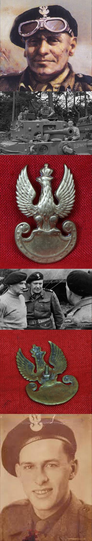 Original, 1939 Pattern WW2 Free Polish Forces (Army In Exile) Beret Side Cap Badge. Cast With Threaded Stem Mount