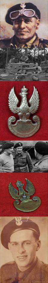 Original, 1939 Pattern WW2 Free Polish Forces (Army In Exile) Beret Side Cap Badge. Cast With Threaded Stem Mount