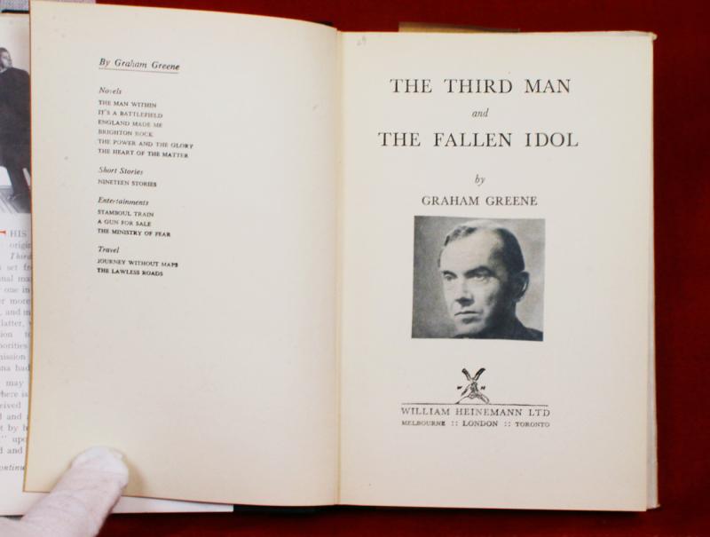 1st Edition Hardback. The Third Man and The Fallen Idol by Graham Greene Publisher Heinemann. Frequently Voted As One of The Greatest Films of All Time.