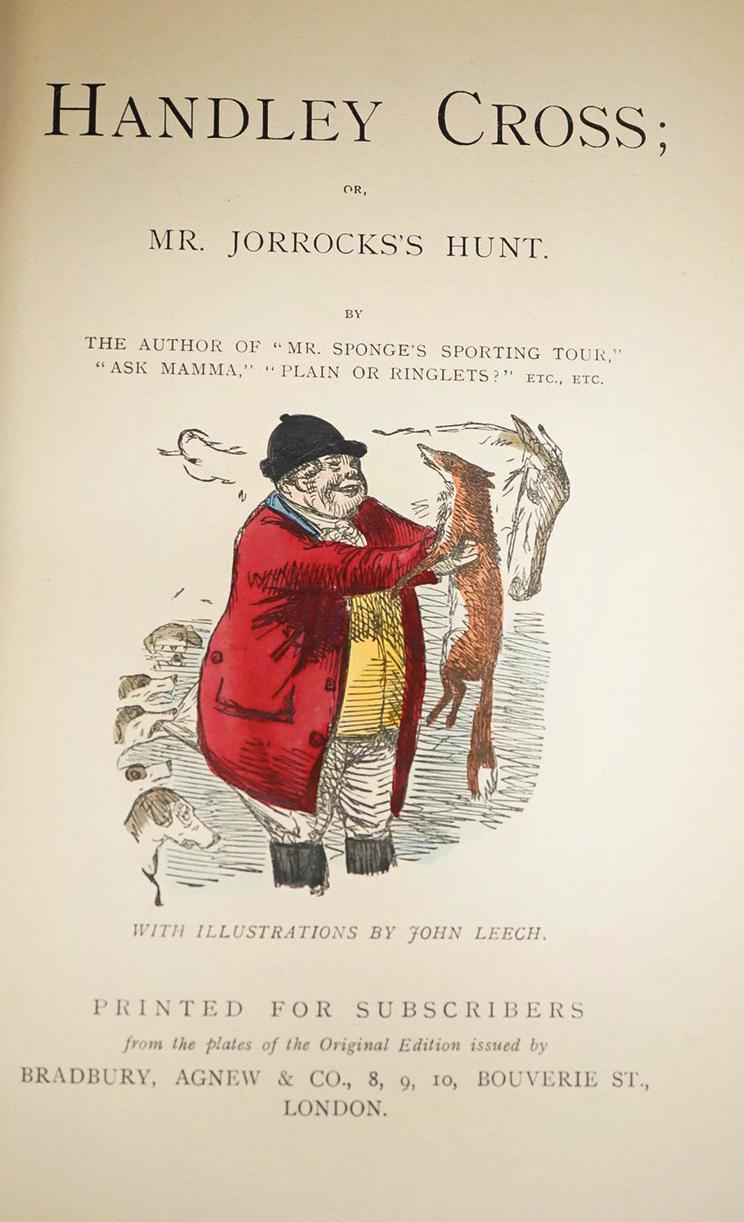 Fabulous 6 Leather Bound Volumes By The Great Sporting Author R. S. Surtees. William Morris Considered Him