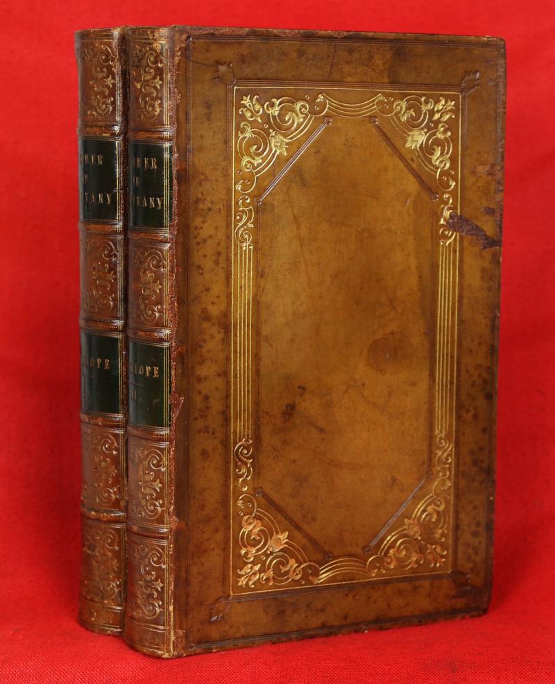 Trollope 1st Edition a Summer in Brittany 2 Vols. 1840 Beautifully Fully Bound in Fine Calf with Gilt Decoration 10 Etched Plates by A. Hervieu, Presented to Colonel Lord Brownlow Thomas Montagu Cecil {Colonel of the Scots Guards}