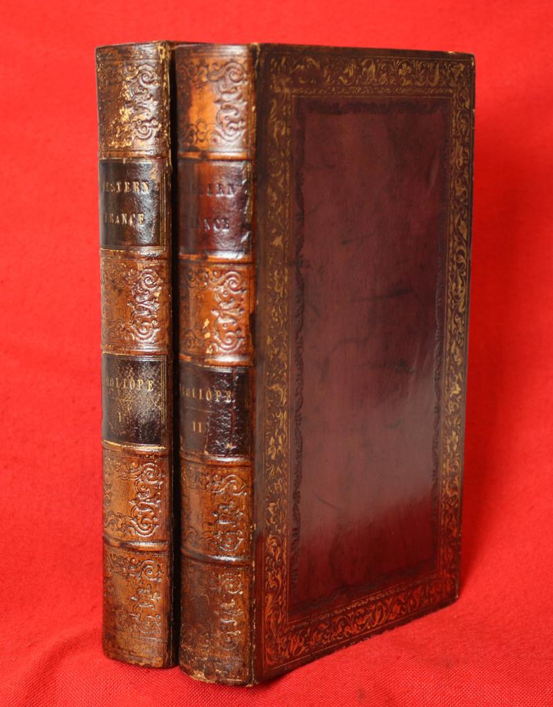 Trollope 1st Edition Summer in Western France, 1st edition, 2 vols, 1841 Beautifully Fully Bound in Fine Calf with Gilt Decoration 10 Etched Plates by A. Hervieu, Presented to Colonel Lord Brownlow Thomas Montagu Cecil {Colonel of the Scots Guards}