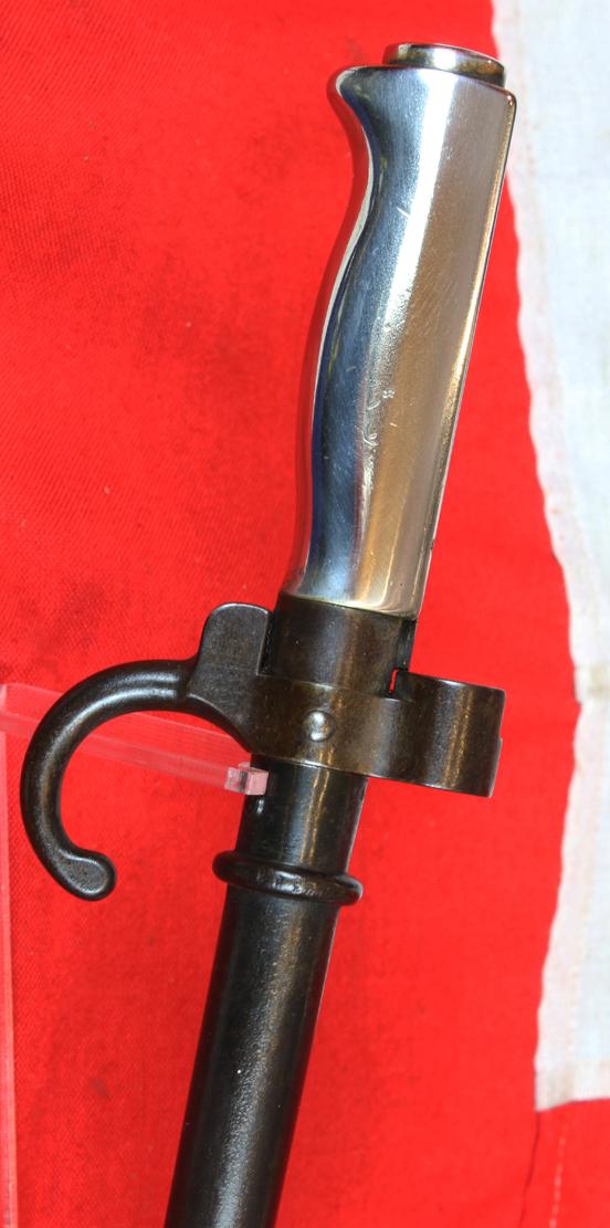 A Superb 19th-20th Century French 1886 Pattern Lebel Rifle Sword Bayonet & Frog Hook Scabbard. WW1 French Foreign Legion Issue