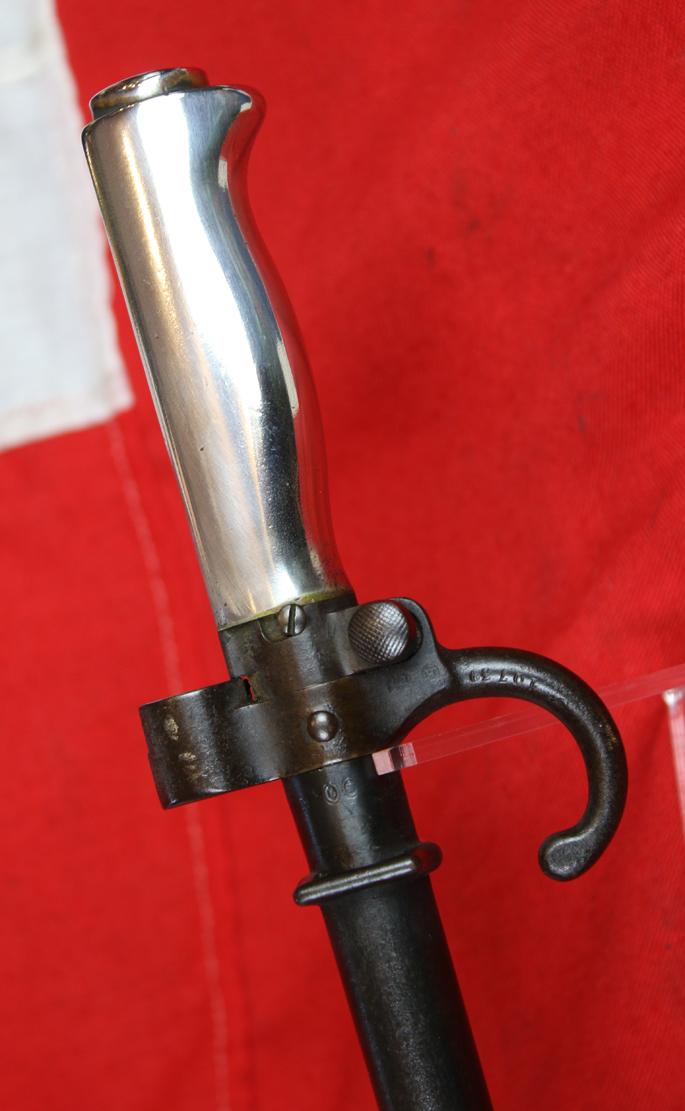 A Superb 19th-20th Century French 1886 Pattern Lebel Rifle Sword Bayonet & Frog Hook Scabbard. WW1 French Foreign Legion Issue