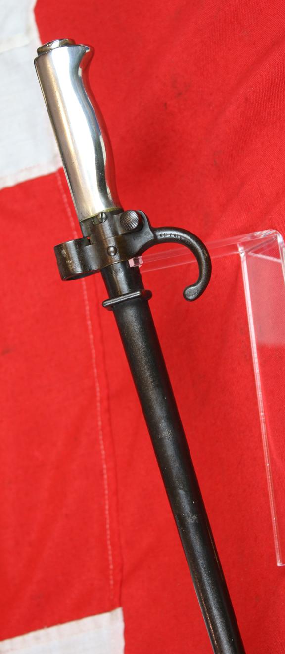 A Superb 19th-20th Century French 1886 Pattern Lebel Rifle Sword Bayonet & Frog Hook Scabbard. WW1 French Foreign Legion Issue