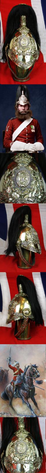 A Most Rare, Original, Absolutely Glorious and Beautiful 2nd  Dragoon Guards 1847 Heavy Cavalry Trooper's Helmet of ‘The Queen’s Bays’. A Victorian Beauty Made Before The  Crimean War and Used In Combat and Full Dress In The Indian Mutiny