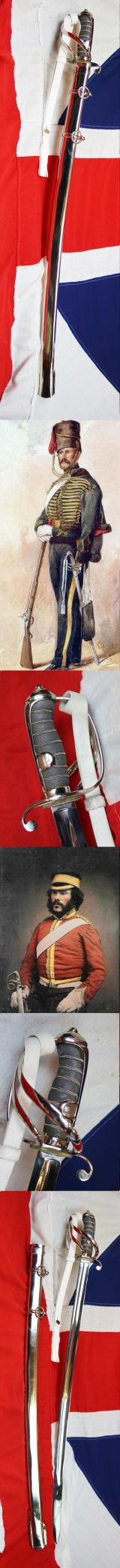 A 'Superb Plus' Original, Antique, Victorian, Charge of the Light Brigade Era, 1821 Pattern, Hussar's or Lancer's NCO's Sword In Simply Amazing Fully Restored and Conserved Condition. The NCO's Version Of the 1822 Officer's Sabre. With White Knot