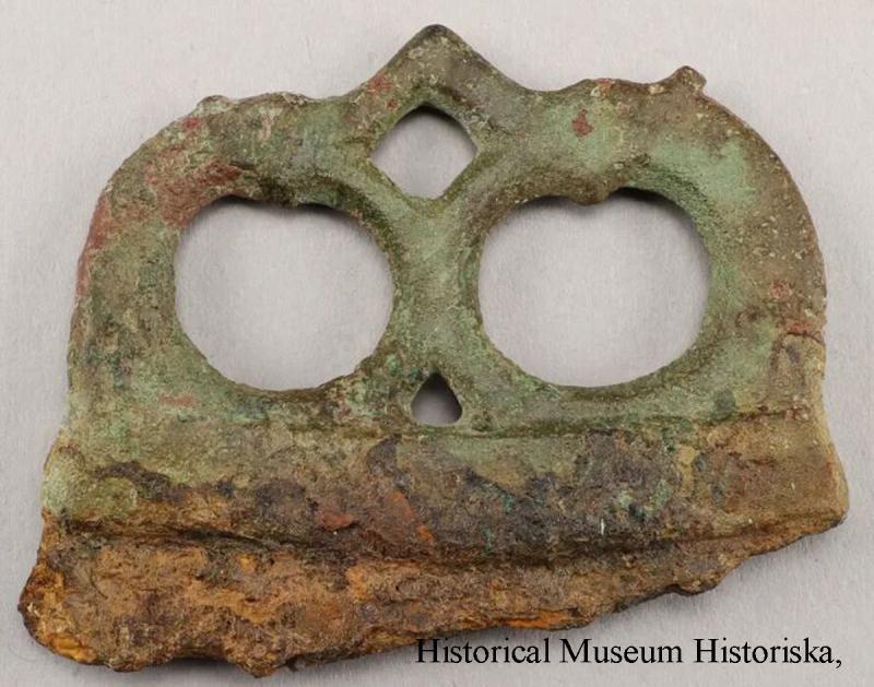 Very Rare Ancient 10th Century Viking Fire-Starter, A 'Drepa Upp Eld '. Viking Riders on Horses & Steel Striking Blade. Used With Amadou Touchwood Fungus {Fomes Fomentarius}. To Make Fire At Sea, Whilst Sailing In a Viking Long Boat