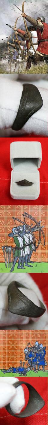 Superb Original Bronze Medieval Longbow Archer’s Thumb Ring, Late 14th Century. Of the Battle Agincourt 1415. From Our Latest Antiquities Collection Aquisition Recovered From Azincourt and Famous Battle Sites in The 1820’s