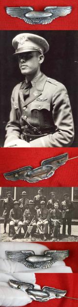 Original Extremely Rare U.S. Pre-WWII USAAC Airship Pilot Wings Army Air Corps Airship Pilots Badge by N.S. Meyer - Sterling Silver