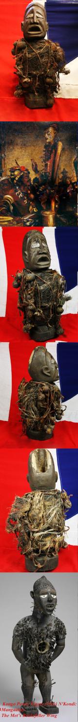 African Songye Power Fetish Nkishi Figure Bound With With Numerous Sacred Medicine Bundles To Aid Contact The Spirit World Congo, Africa