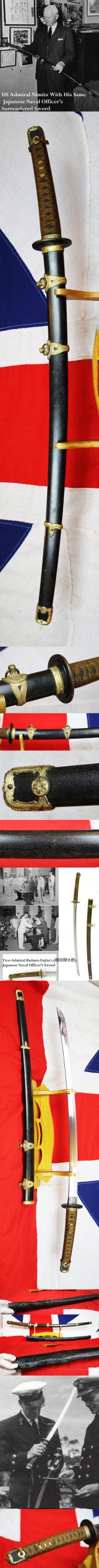 A Totally Conserved Original Japanese WW2 Kaigunto Officer's Sword By Fukuoka – “Chikugo Miike-jūnin Kawamura Yukimitsu Saku” (筑後三池住幸光作). A Pacific War Souvenir of A Former English, Japanese POW