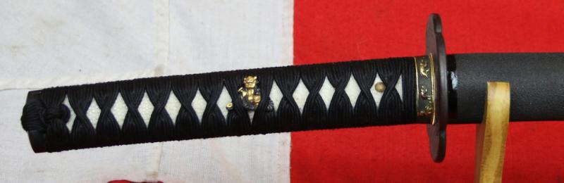 A Simply Stunning A Fabulous Original Antique Shinto Early Edo Period Chisa Katana. Wondrous Pure Gold and Shakudo Mounts Of The Tale of Momotarō, the Demon and The Monkey. Superbly Beautiful Blade Hamon and Hada Grain