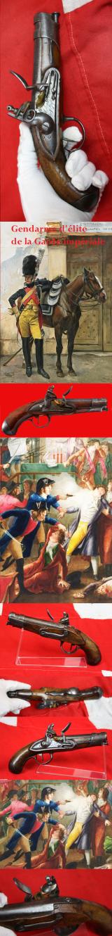 A Rare & Superb, Napoleonic Wars, Year (An) 9  French Gendarmerie Imperial Guard of the Grand Armee Flintlock Pistol. In Great Condition. All Steel Mounts & Made From The Imperial Maubeuge Arsenal Contract, of the Ist Empire