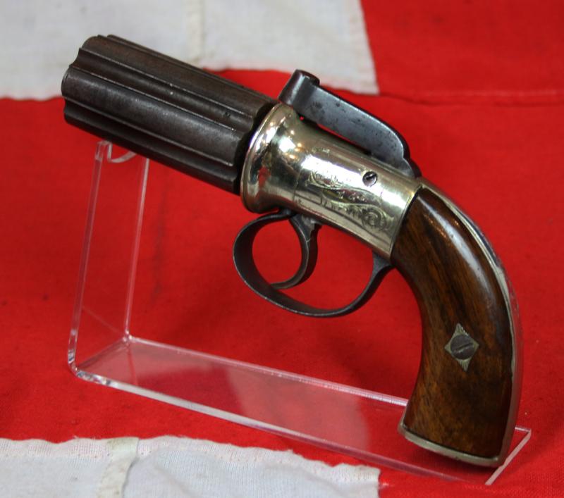 A Remarkable, Beautiful Fine Condition and Rare Six Barrel Revolver Pistols, Circa 1835, by Fine English Maker Egg of London. One Of The Most Beautiful Examples We Have Seen In Many Years