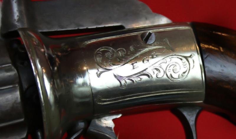 A Remarkable, Beautiful Fine Condition and Rare Six Barrel Revolver Pistols, Circa 1835, by Fine English Maker Egg of London. One Of The Most Beautiful Examples We Have Seen In Many Years