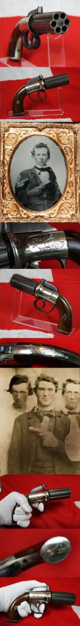 A Remarkable, Beautiful Fine Condition and Rare Six Barrel Revolver Pistols, Circa 1835, by Fine English Maker Egg of London. One Of The Most Beautiful Examples We Have Seen In Many Years