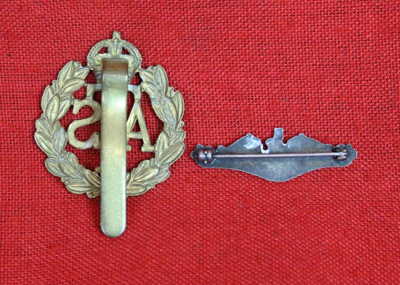 A Super Pair of WW2 Badges For A Scottish ATS Girl Based at Rosneath House and Her US Submariners Sweetheart Badge for Crewman of USS Herring, Lost With all Hands Off Matsuwa Island