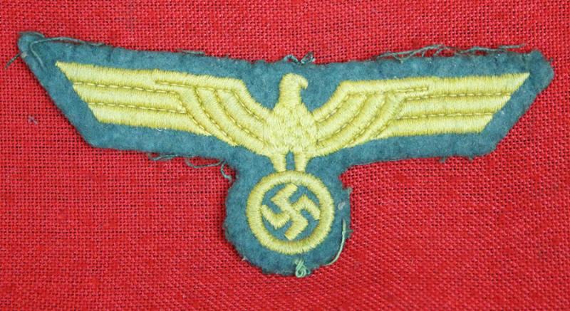 WWII German Kriegsmarine Coastal Artillery Breast Eagle Tunic Removed