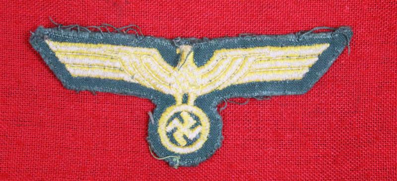 WWII German Kriegsmarine Coastal Artillery Breast Eagle Tunic Removed
