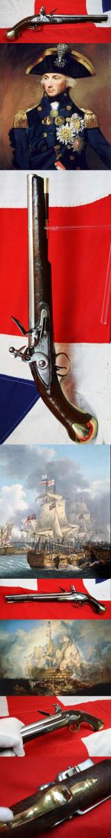 An 1801 Pattern, Tower of London, Royal Navy Issue, Long ‘Sea Service Pistol’, With Original Belt Hook, Tower of London GR Crown Lock, Fine Stock & 'Skull Crusher' Butt Cap, From The  Battle Of Trafalgar Historic Nelson Period, Stock Dated 1803