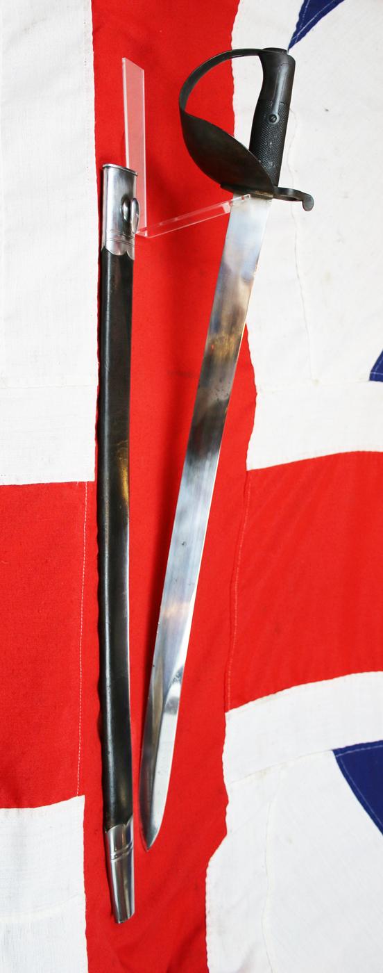 A Most Rare, Historic, British, Pattern of 1859 Naval Cutlass Bayonet With Scabbard By Reeves. One of Only 800 Made. An Absolute Beauty with a Stunning Blade & Scabbard and Original, Blackened Japanned Finish, Steel Bowl Guard