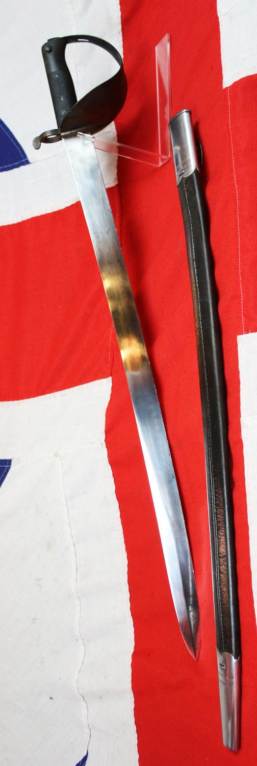 A Most Rare, Historic, British, Pattern of 1859 Naval Cutlass Bayonet With Scabbard By Reeves. One of Only 800 Made. An Absolute Beauty with a Stunning Blade & Scabbard and Original, Blackened Japanned Finish, Steel Bowl Guard