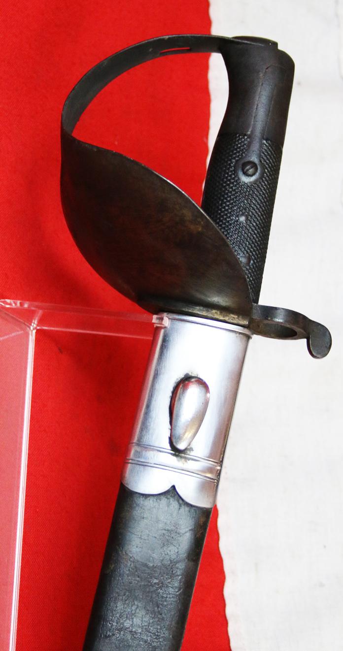 A Most Rare, Historic, British, Pattern of 1859 Naval Cutlass Bayonet With Scabbard By Reeves. One of Only 800 Made. An Absolute Beauty with a Stunning Blade & Scabbard and Original, Blackened Japanned Finish, Steel Bowl Guard